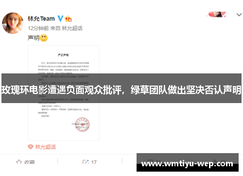 玫瑰环电影遭遇负面观众批评，绿草团队做出坚决否认声明